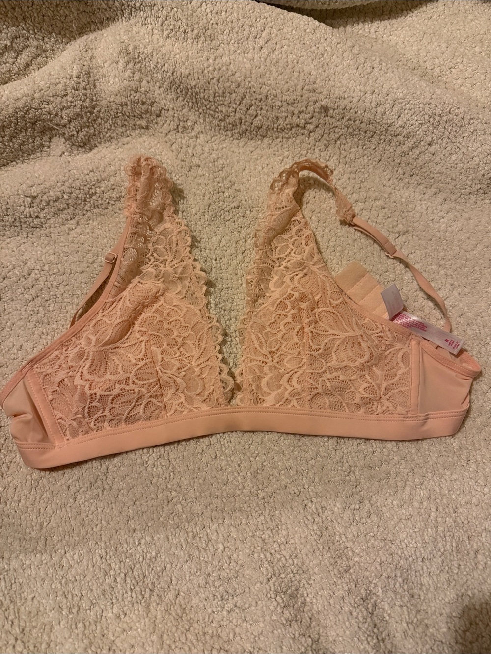 Xhilaration Lace Triangle Bralette - Peach